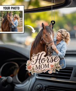 Custom Horse Photo Car Hanging / Ornament / Keychain / – Personalized Horse Lover Gift 🐎
