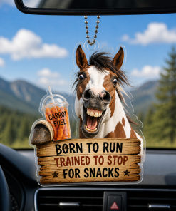 Born To Ride, Trained To Stop Funny Horse Breeds 2D Acrylic Car-hanging Ornament
