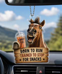 Born To Ride, Trained To Stop Funny Horse Breeds 2D Acrylic Car-hanging Ornament