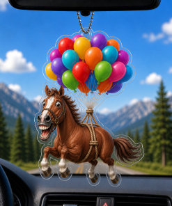 Balloon And Funny Horse Breeds 2D Acrylic Car-hanging Ornament