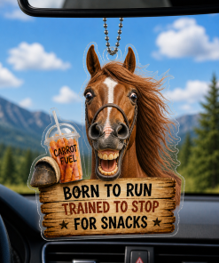 Born To Ride, Trained To Stop Funny Horse Breeds 2D Acrylic Car-hanging Ornament