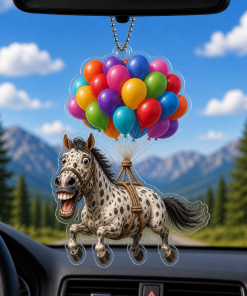Balloon And Funny Horse Breeds 2D Acrylic Car-hanging Ornament