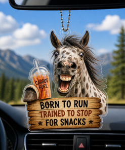Born To Ride, Trained To Stop Funny Horse Breeds 2D Acrylic Car-hanging Ornament