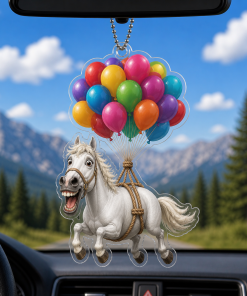 Balloon And Funny Horse Breeds 2D Acrylic Car-hanging Ornament