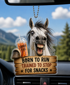 Born To Ride, Trained To Stop Funny Horse Breeds 2D Acrylic Car-hanging Ornament