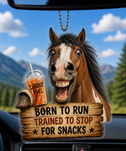 Born To Ride, Trained To Stop Funny Horse Breeds 2D Acrylic Car-hanging Ornament