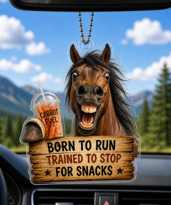 Born To Ride, Trained To Stop Funny Horse Breeds 2D Acrylic Car-hanging Ornament