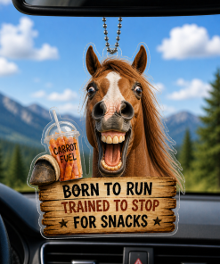 Born To Ride, Trained To Stop Funny Horse Breeds 2D Acrylic Car-hanging Ornament