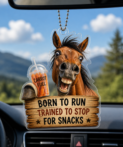 Born To Ride, Trained To Stop Funny Horse Breeds 2D Acrylic Car-hanging Ornament
