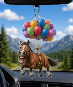 Balloon And Funny Horse Breeds 2D Acrylic Car-hanging Ornament